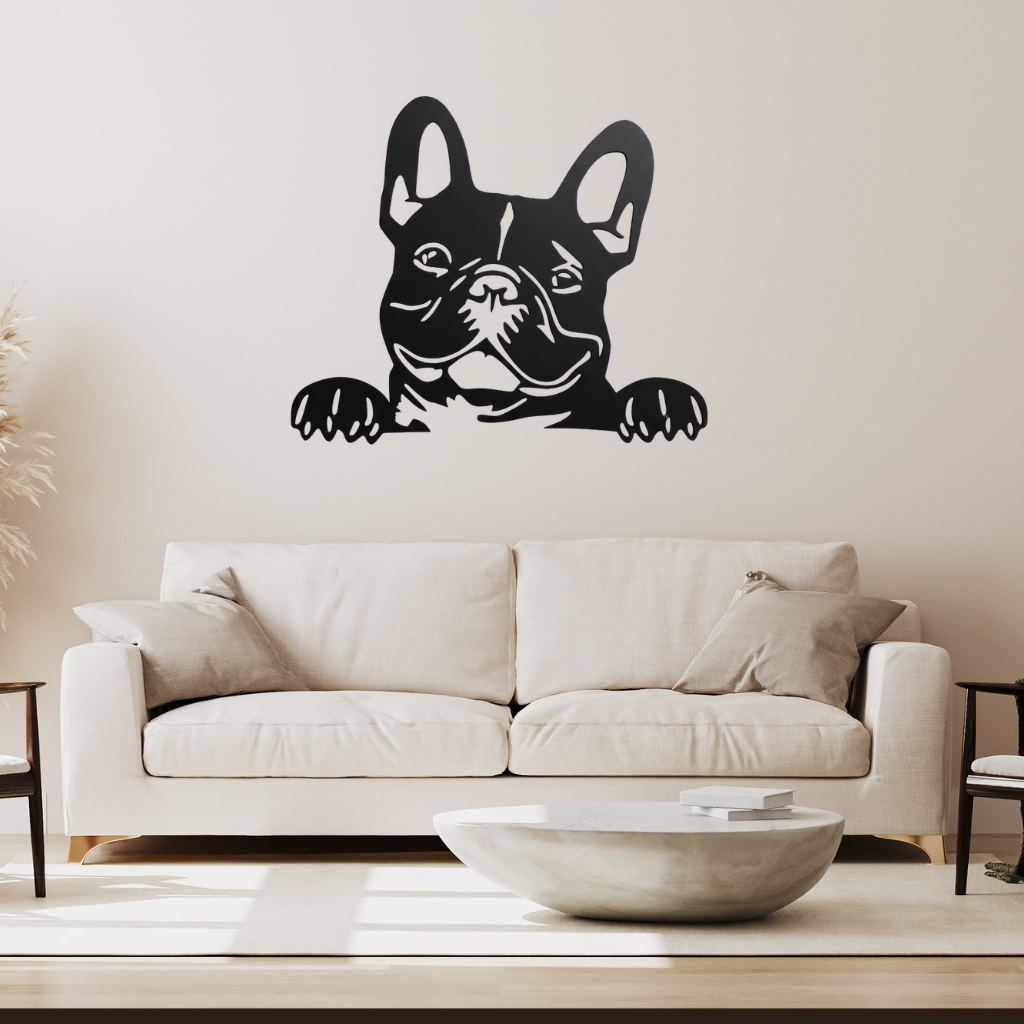 French Bulldog Metal Wall Art – Dog Lover Pet Home &amp; Living Room Decor
