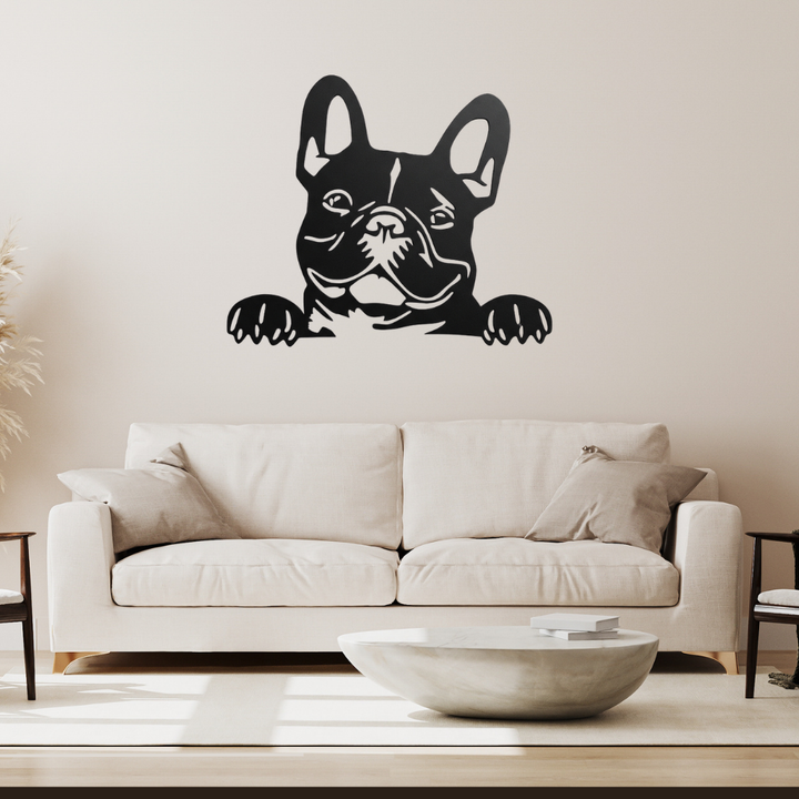 French Bulldog Metal Wall Art – Dog Lover Pet Home &amp; Living Room Decor