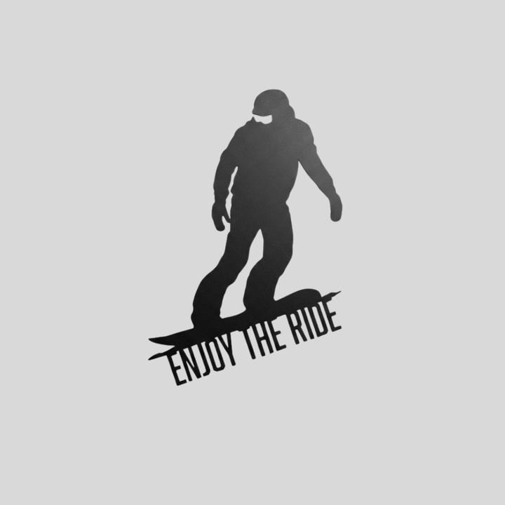 Enjoy The Ride Snowboarder Metal Wall Art – Ski Resort Winter Sports Wall Decor