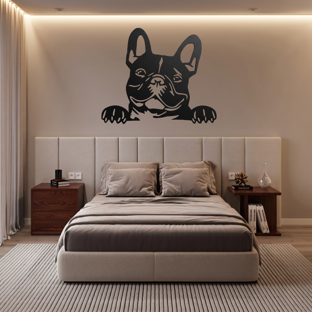 French Bulldog Metal Wall Art – Dog Lover Pet Home &amp; Living Room Decor