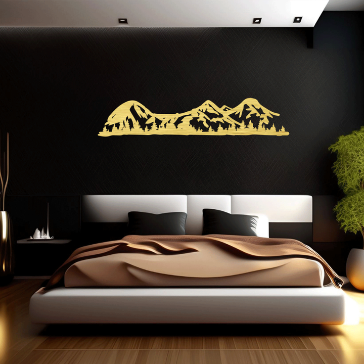 Three Sisters Mountains Metal Wall Art – Oregon Cascade Scenic Nature Wall Decor
