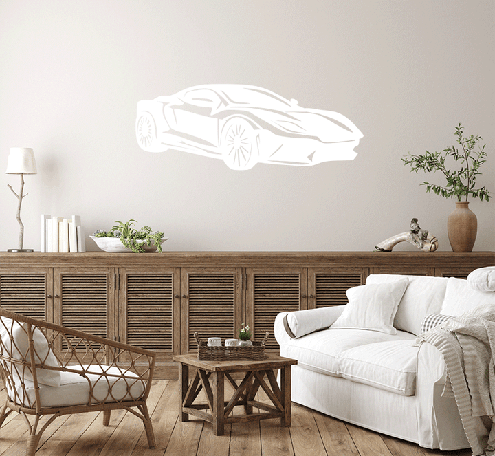 Super Car Silhouette Metal wall Art