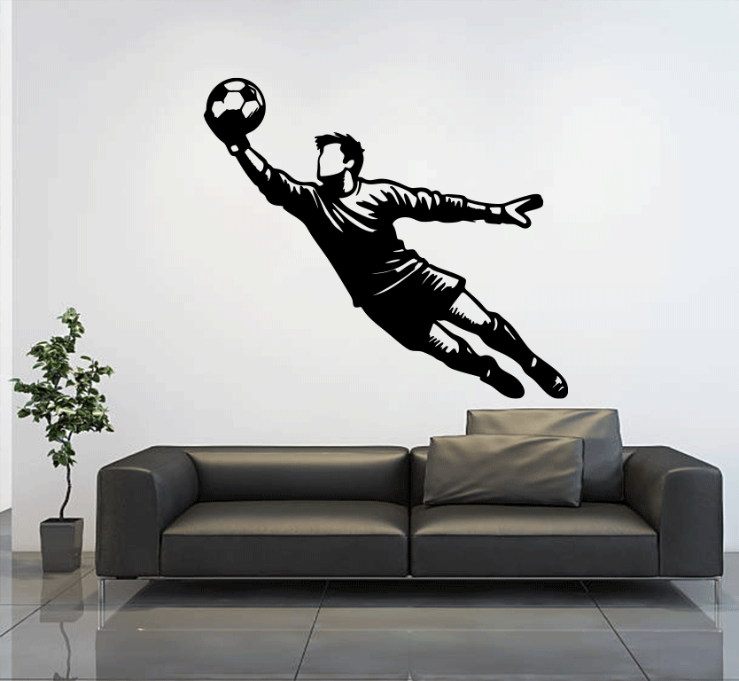 Goalkeepr Diving Save Metal Wall Art