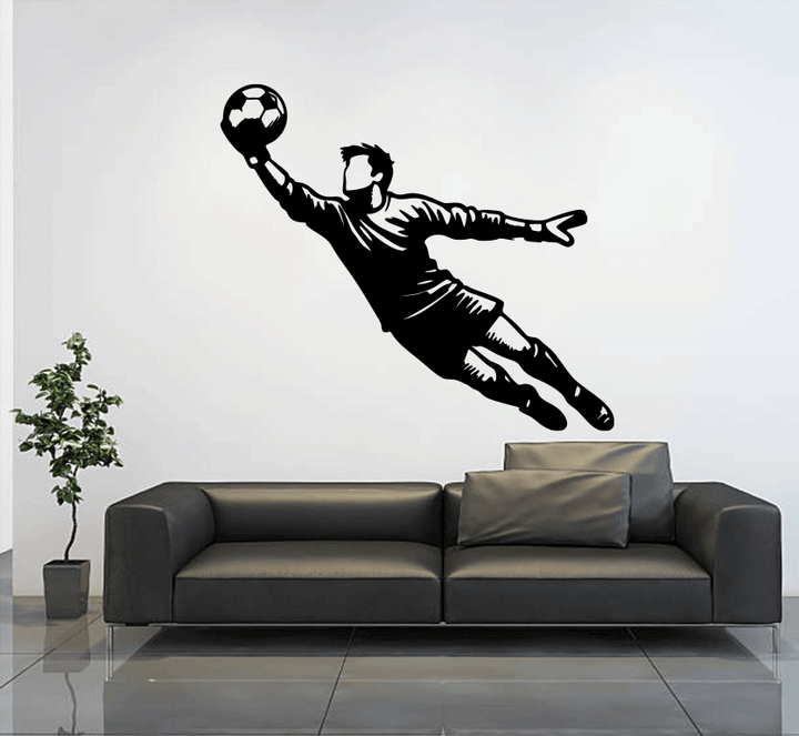Goalkeepr Diving Save Metal Wall Art