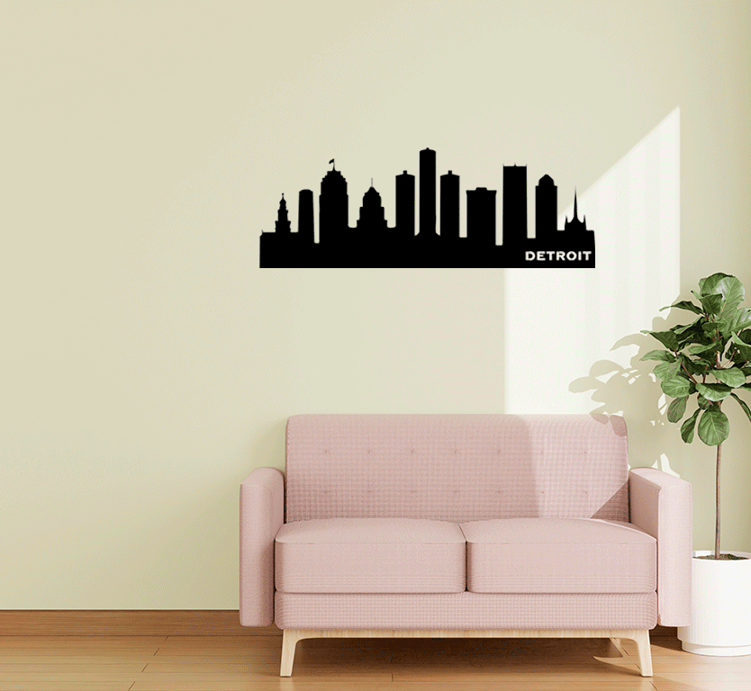 Detroit Skyline Metal Wall Art, view 11 by MetalPlex
