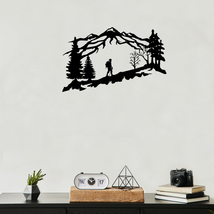Mountain Backpacker- Metal Wall Art - MetalPlex