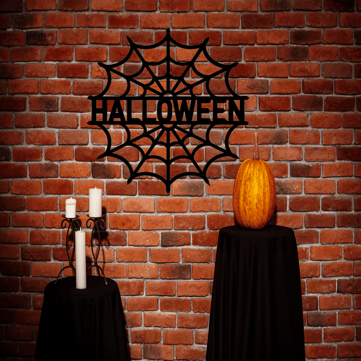 Halloween Personalized Spider Web Name Metal Wall Art, view 7 by MetalPlex