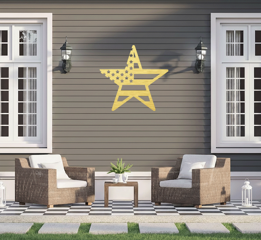 American Flag Star Metal Wall Art, view 5 by MetalPlex