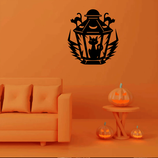 Halloween Cat Metal Wall Art