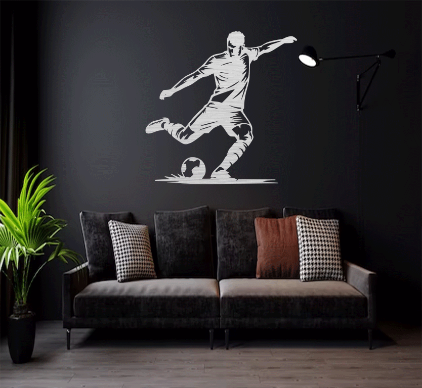 Football Striker Metal Wall Art, view 4 by MetalPlex
