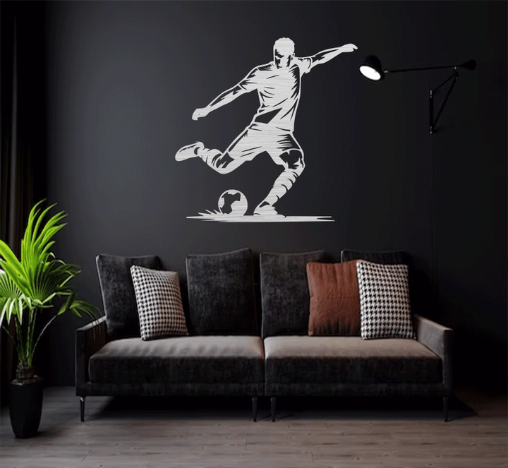 Football Striker Metal Wall Art, view 4 by MetalPlex