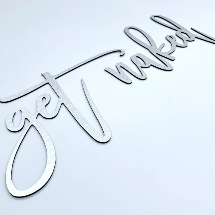 Get Naked Metal Wall Art – Funny Bathroom Wall Decor