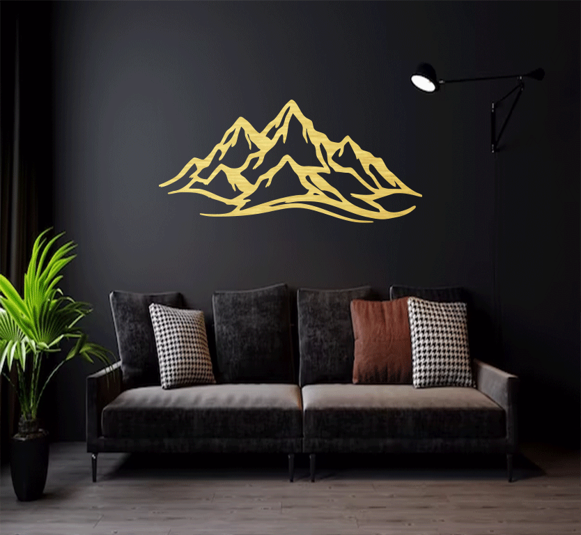 Mountain Range Metal Wall Art – Panoramic Nature Wall Decor