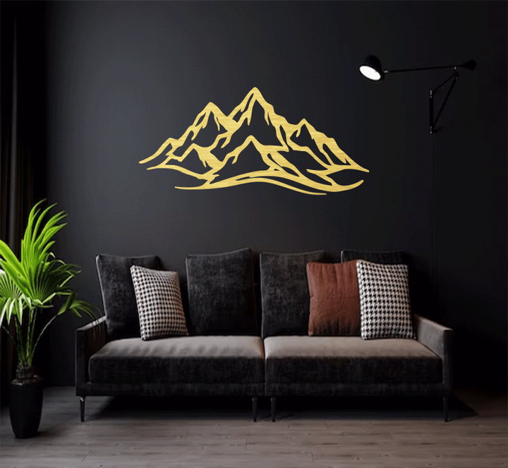 Mountain Range Metal Wall Art – Panoramic Nature Wall Decor