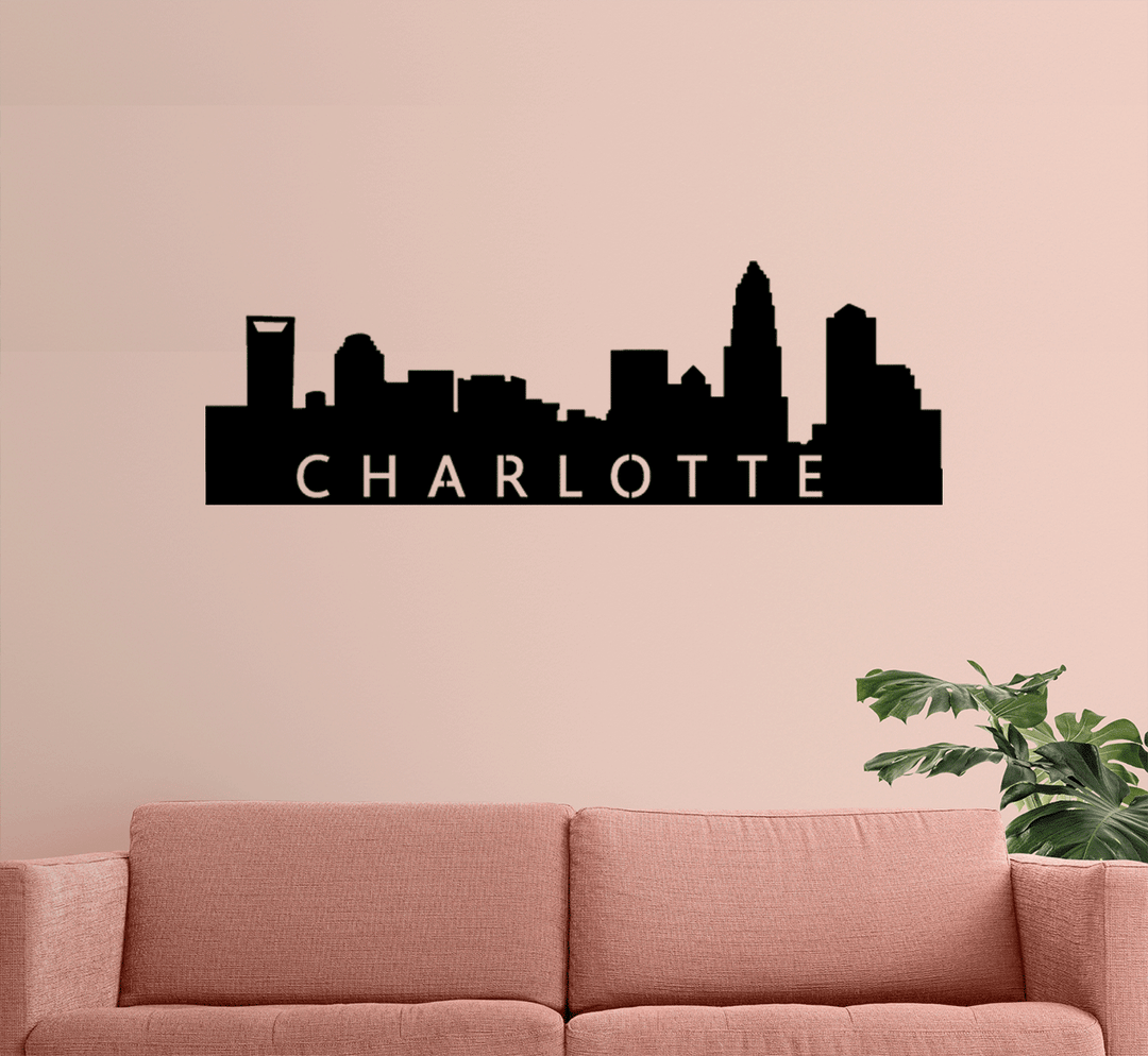 Charlotte Skyline Metal Wall Art, view 2 by MetalPlex