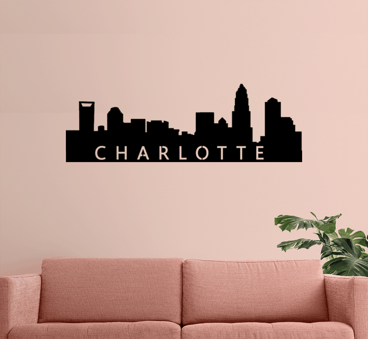 Charlotte Skyline Metal Wall Art, view 2 by MetalPlex