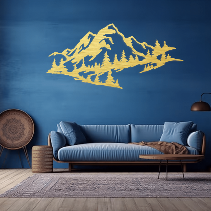 Mountain Range View Metal Wall Art