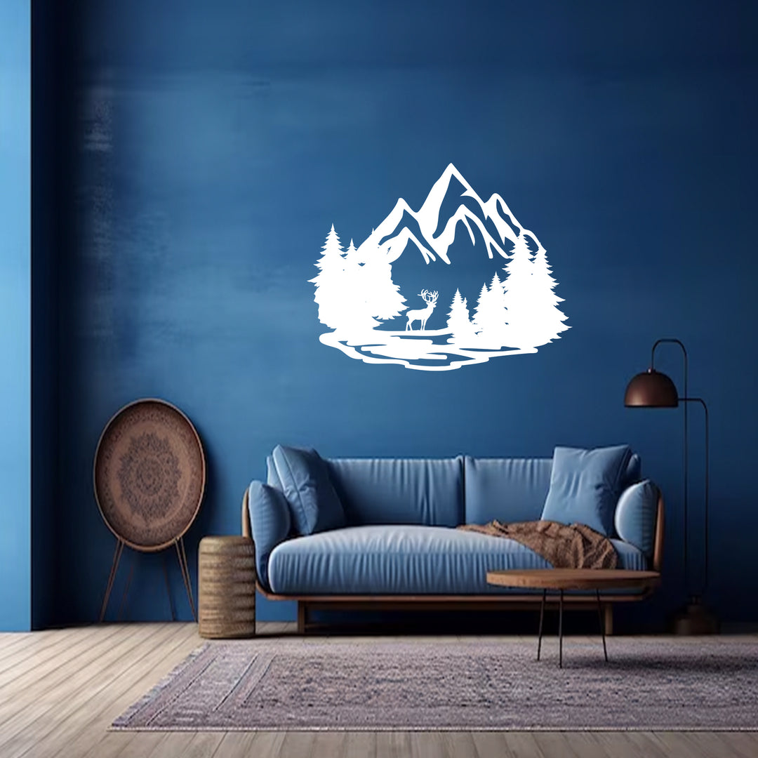 Mountain Deer Metal Wall Art
