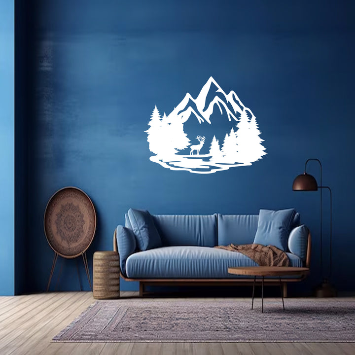 Mountain Deer Metal Wall Art