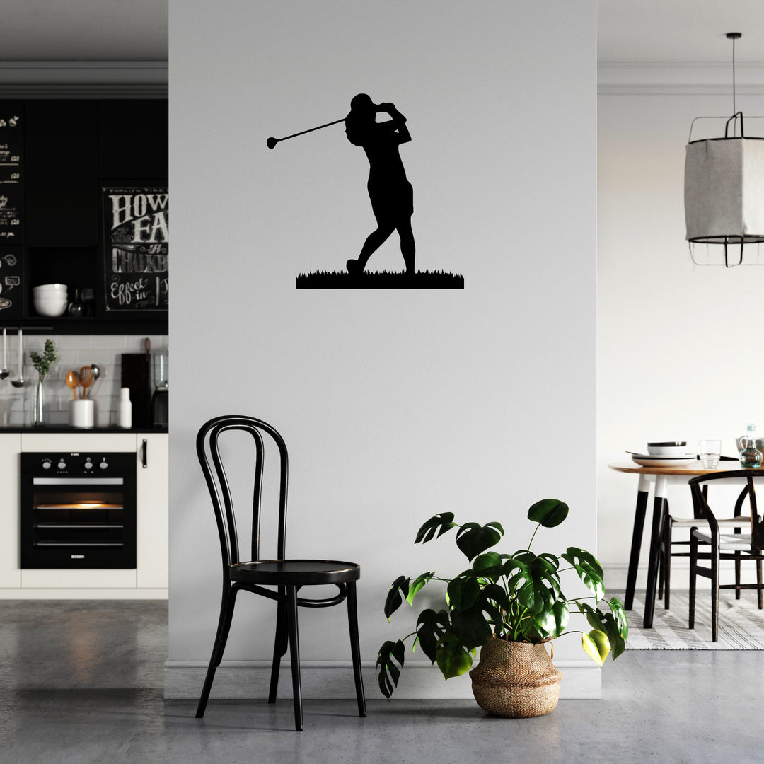 Female Golfer - Metal Wall Art - MetalPlex