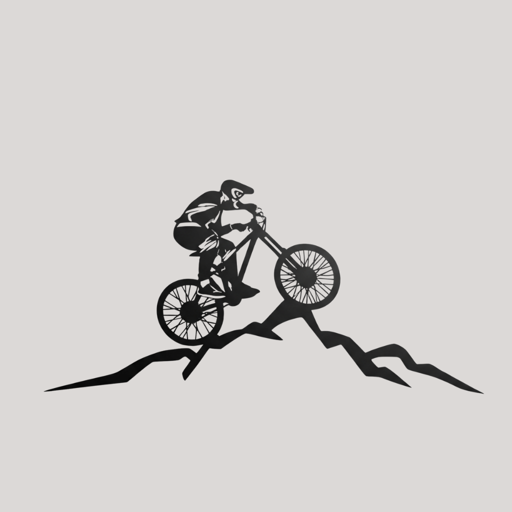 Mountain Biker Metal Wall Art – Recycled Aluminum