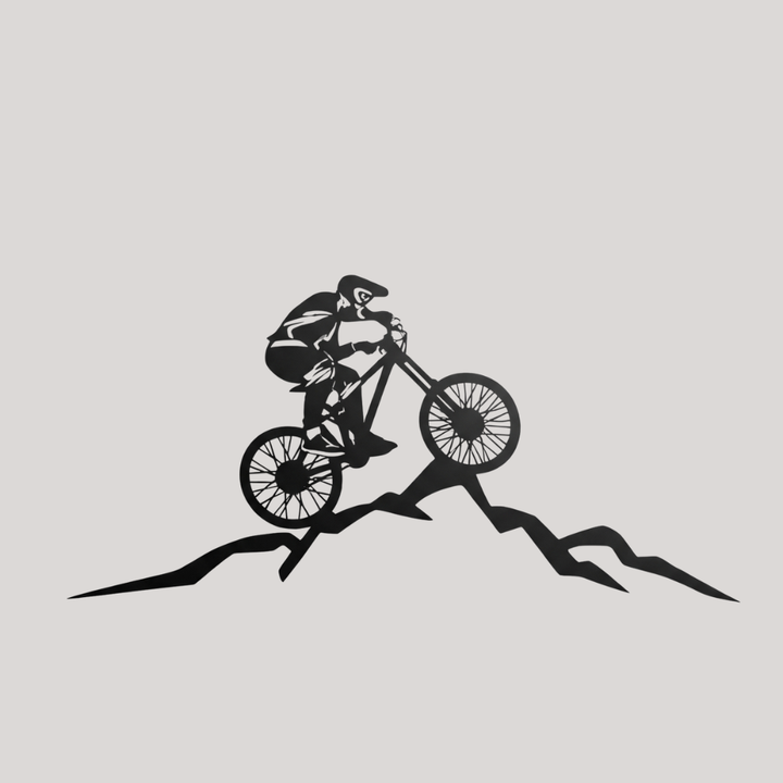 Mountain Biker Metal Wall Art – Recycled Aluminum
