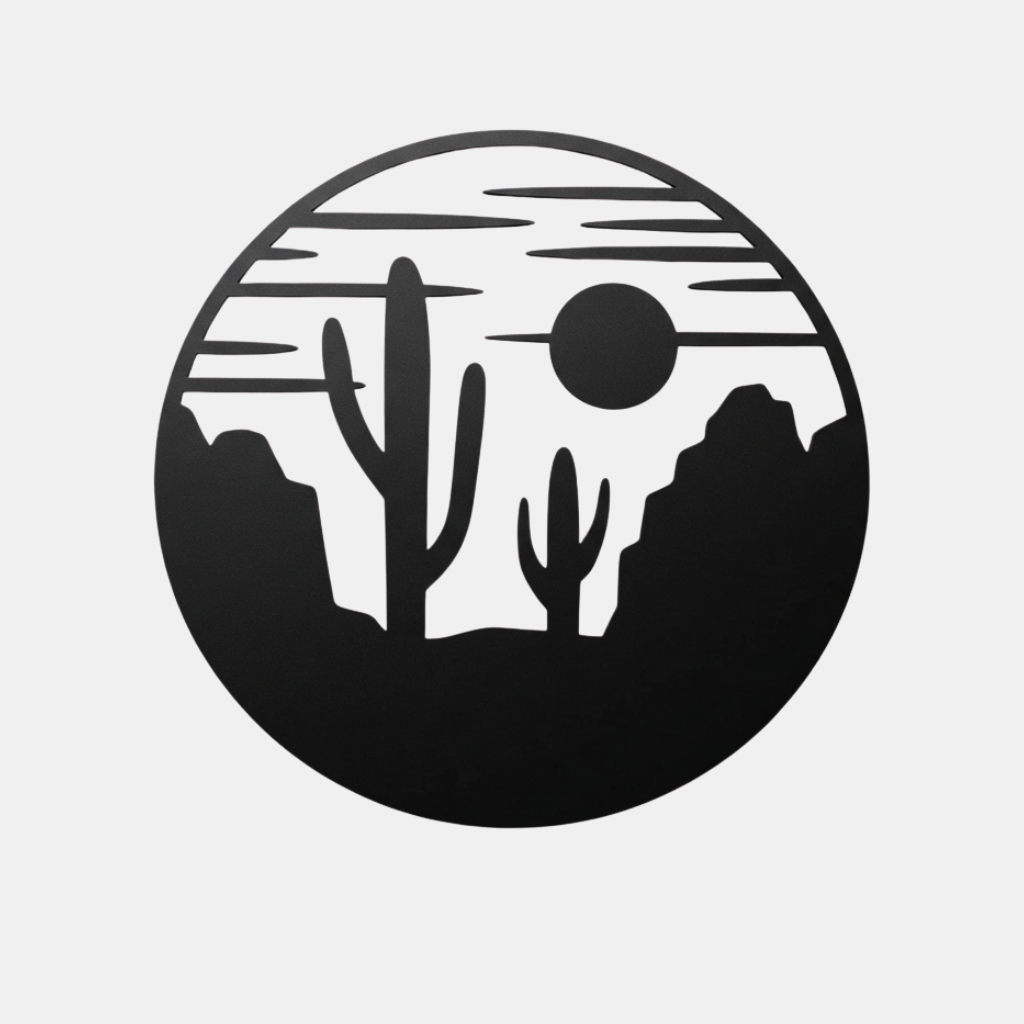 Desert View Metal Wall Art – Southwestern Landscape Home &amp; Office Decor