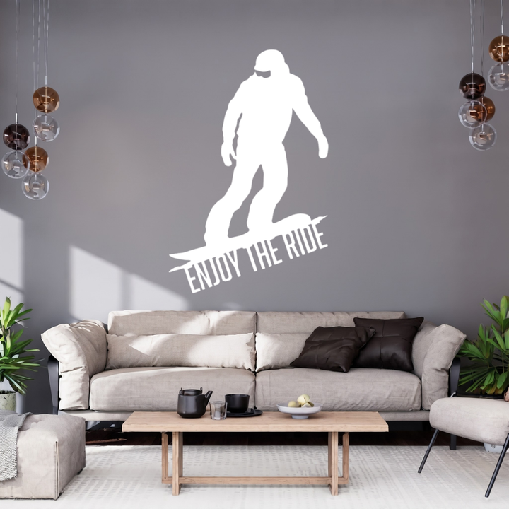 Enjoy The Ride Snowboarder Metal Wall Art – Ski Resort Winter Sports Wall Decor