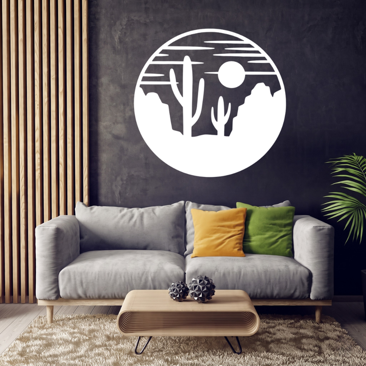 Desert View Metal Wall Art – Southwestern Landscape Home &amp; Office Decor