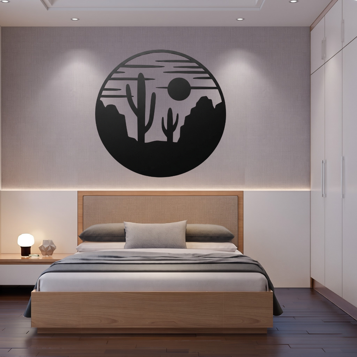 Desert View Metal Wall Art – Southwestern Landscape Home &amp; Office Decor