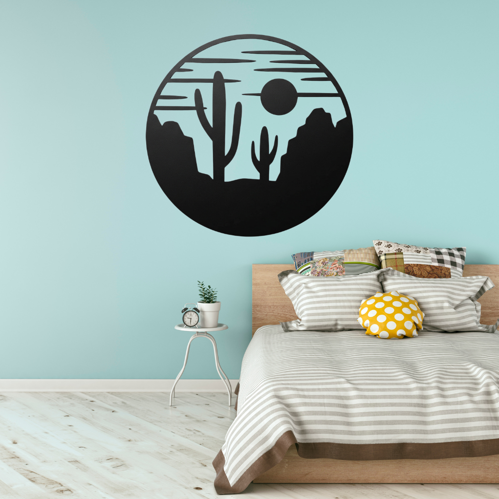 Desert View Metal Wall Art – Southwestern Landscape Home &amp; Office Decor