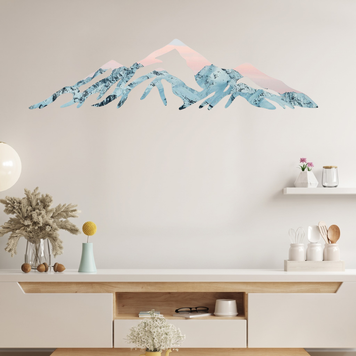Snow-Capped Rocky Mountains Metal Wall Art – Winter Landscape Home Decor
