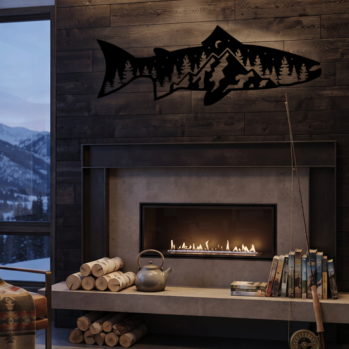 Trout Fish Metal Wall Art – Fishing Decor for Lake House &amp; Cabin