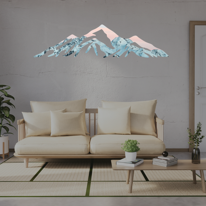 Snow-Capped Rocky Mountains Metal Wall Art – Winter Landscape Home Decor