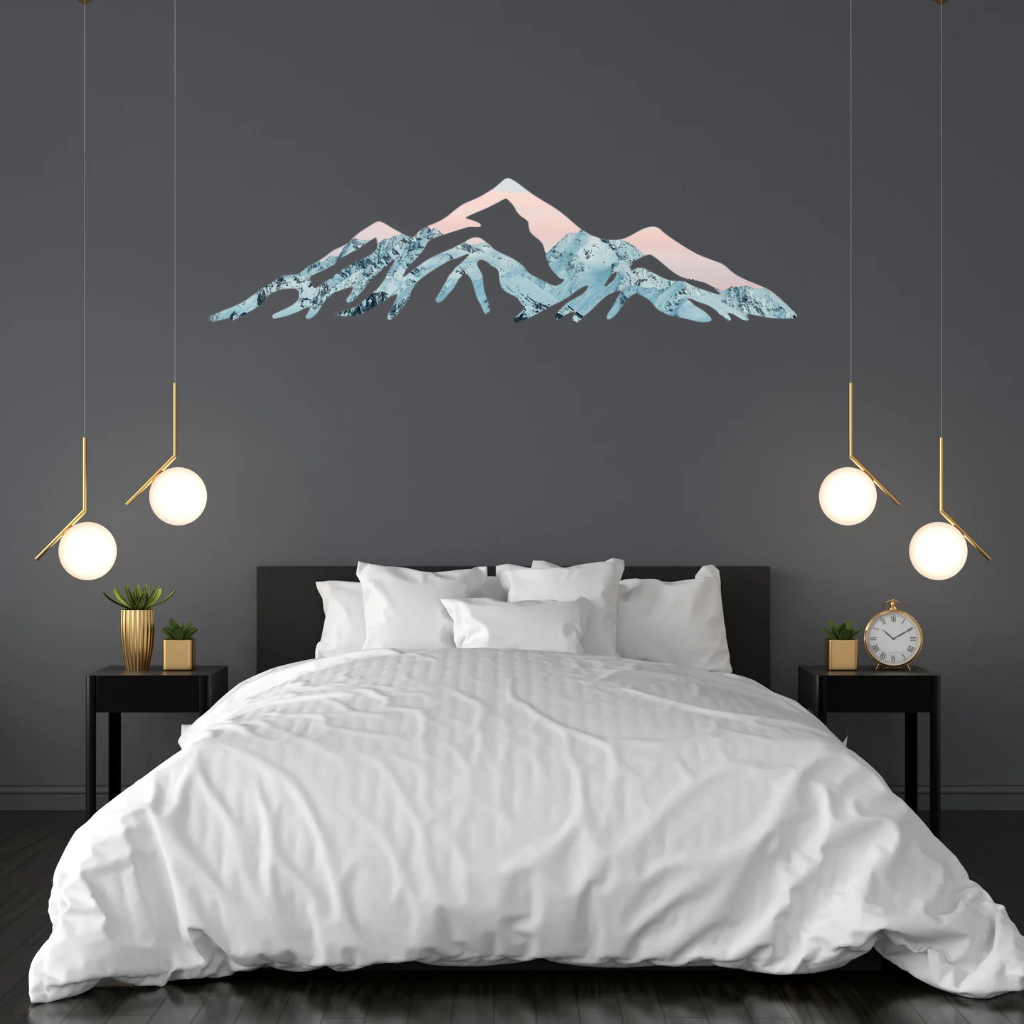 Snow-Capped Rocky Mountains Metal Wall Art – Winter Landscape Home Decor