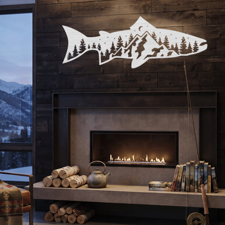 Trout Fish Metal Wall Art – Fishing Decor for Lake House &amp; Cabin