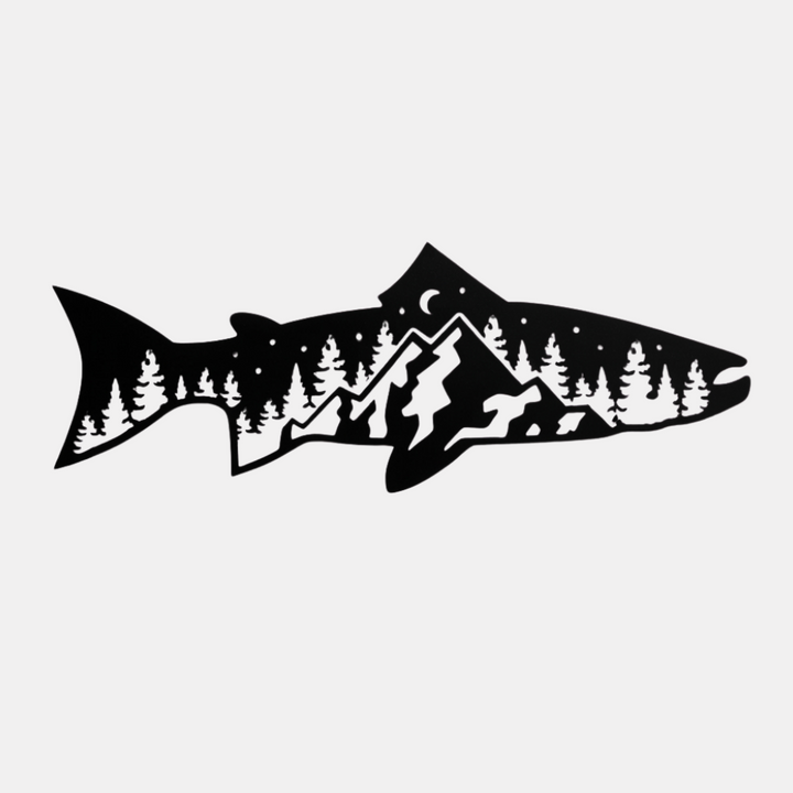 Trout Fish Metal Wall Art – Fishing Decor for Lake House &amp; Cabin