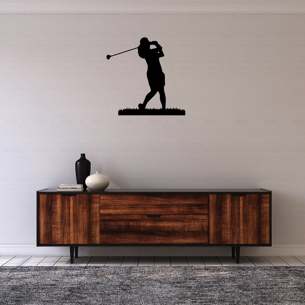 Female Golfer - Metal Wall Art - MetalPlex