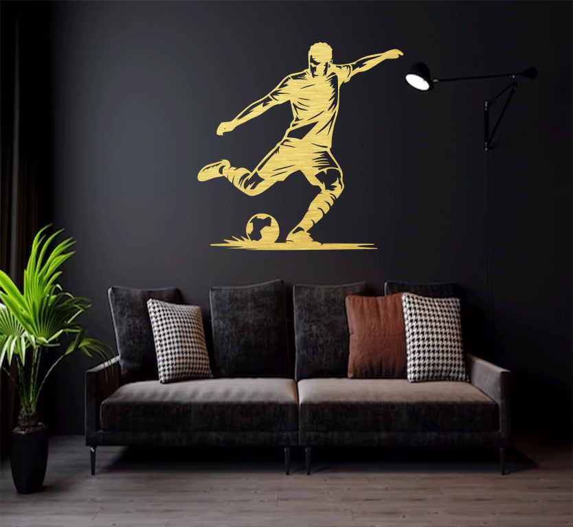 Football Striker Metal Wall Art, view 2 by MetalPlex