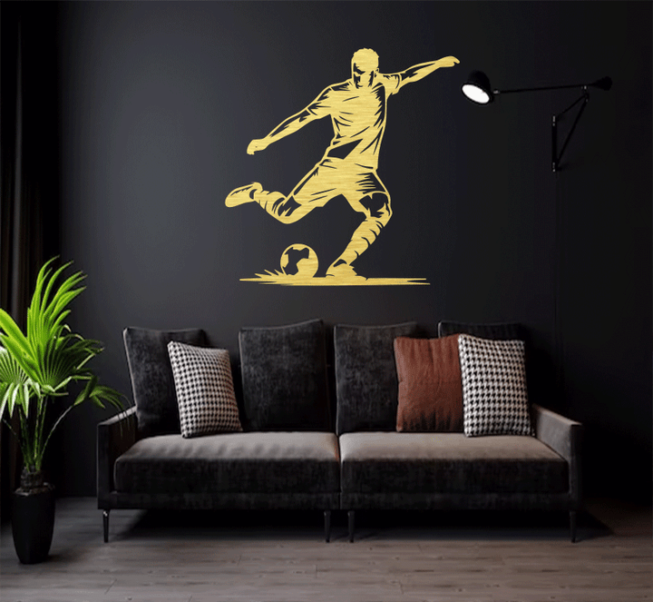 Football Striker Metal Wall Art, view 2 by MetalPlex