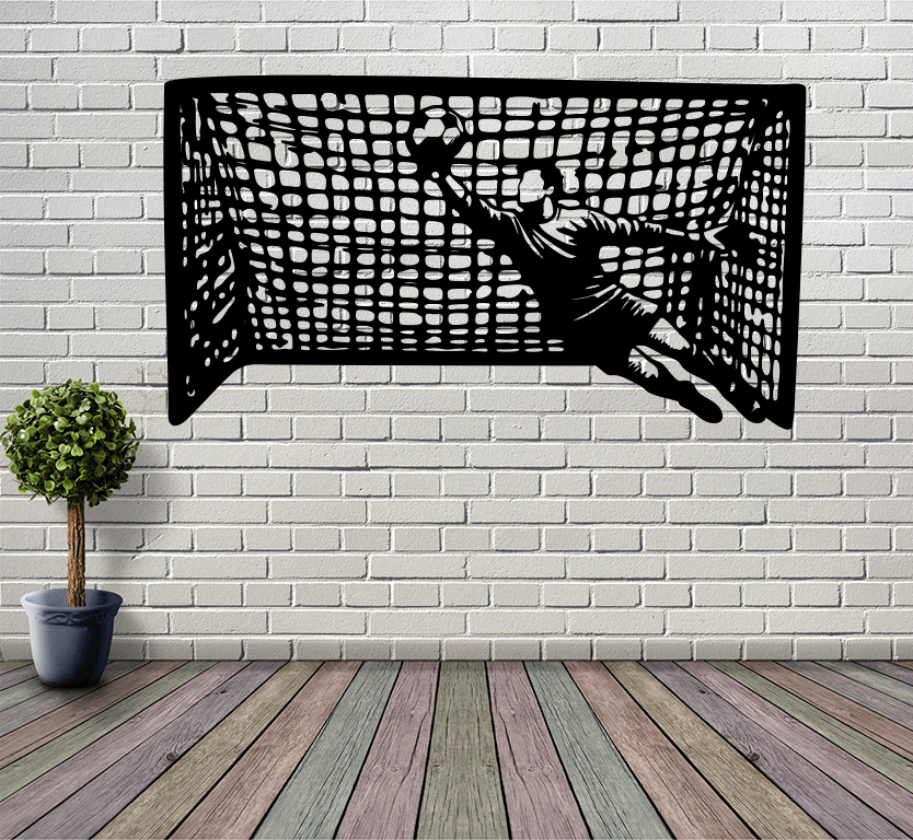Soccer Goalkeeper Goal Net Save Metal Wall Art