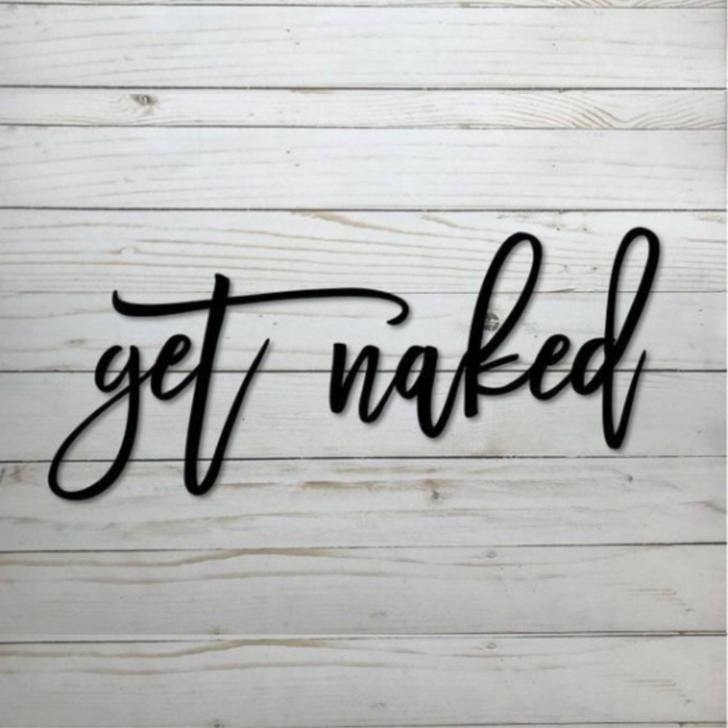Get Naked Metal Wall Art – Funny Bathroom Wall Decor