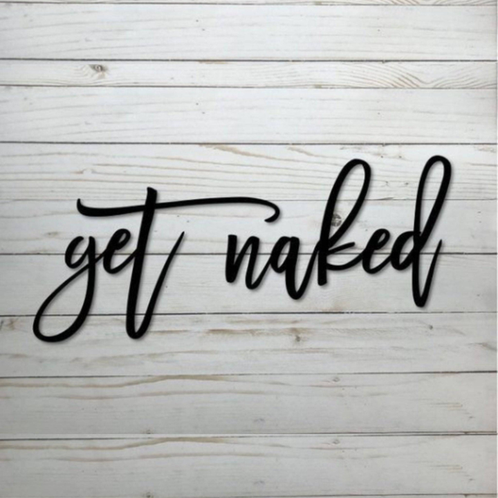 Get Naked Metal Wall Art – Funny Bathroom Wall Decor