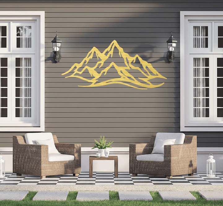 Mountain Range Metal Wall Art – Panoramic Nature Wall Decor