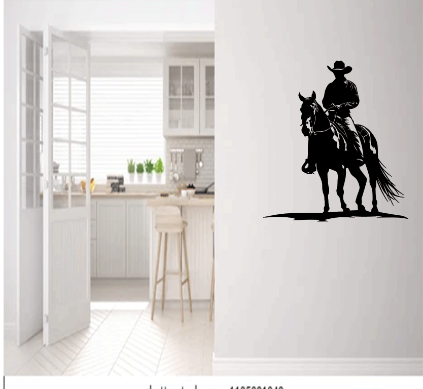 Cowboy on Horse Metal Wall Art
