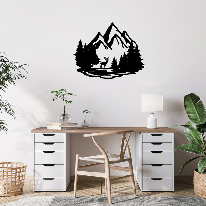 Mountain Deer Metal Wall Art
