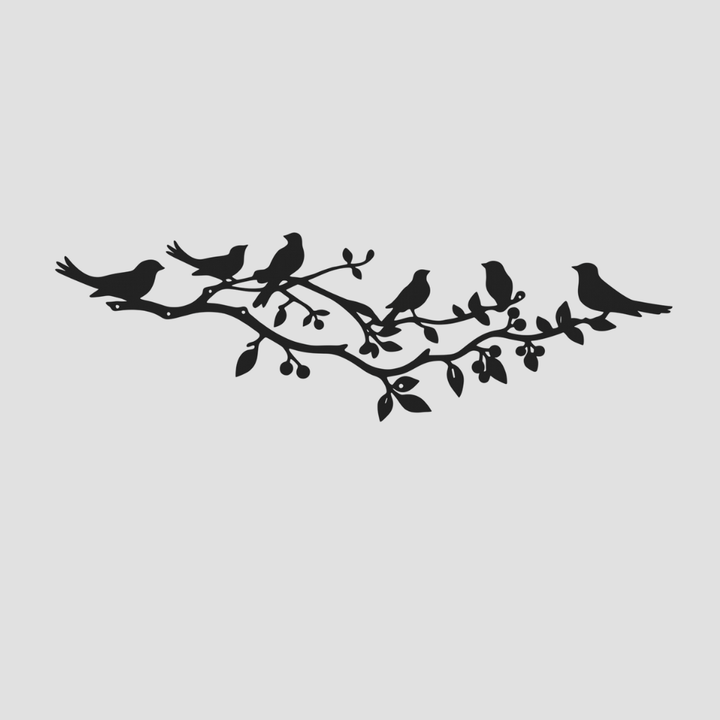 Birds on a Tree Branch Metal Wall Art – Nature Wildlife Home Decor
