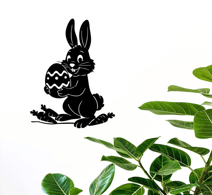 Happy Easter Bunny Metal Wall Art, view 3 by MetalPlex