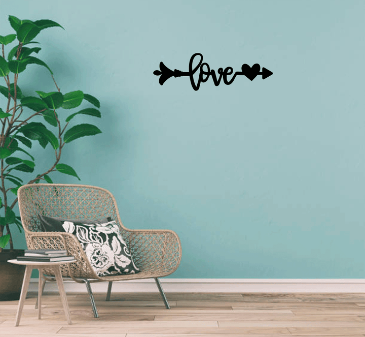 Love Arrow Metal Wall Art, view 3 by MetalPlex