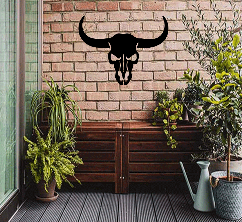 Bull Skull Metal Wall Art, view 7 by MetalPlex